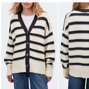 Stripe Oversize Cotton Cardigan Madewell